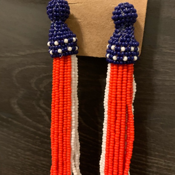 Fourth of July Firecracker Earrings Red White Blue - Picture 3 of 3